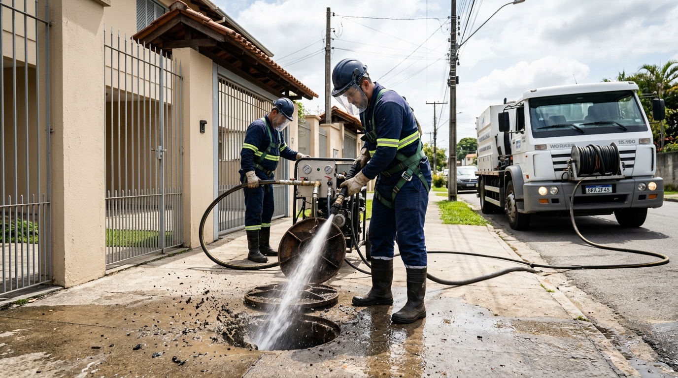 Limpeza de Tubulação com Hidrojato em Santo André‑SP